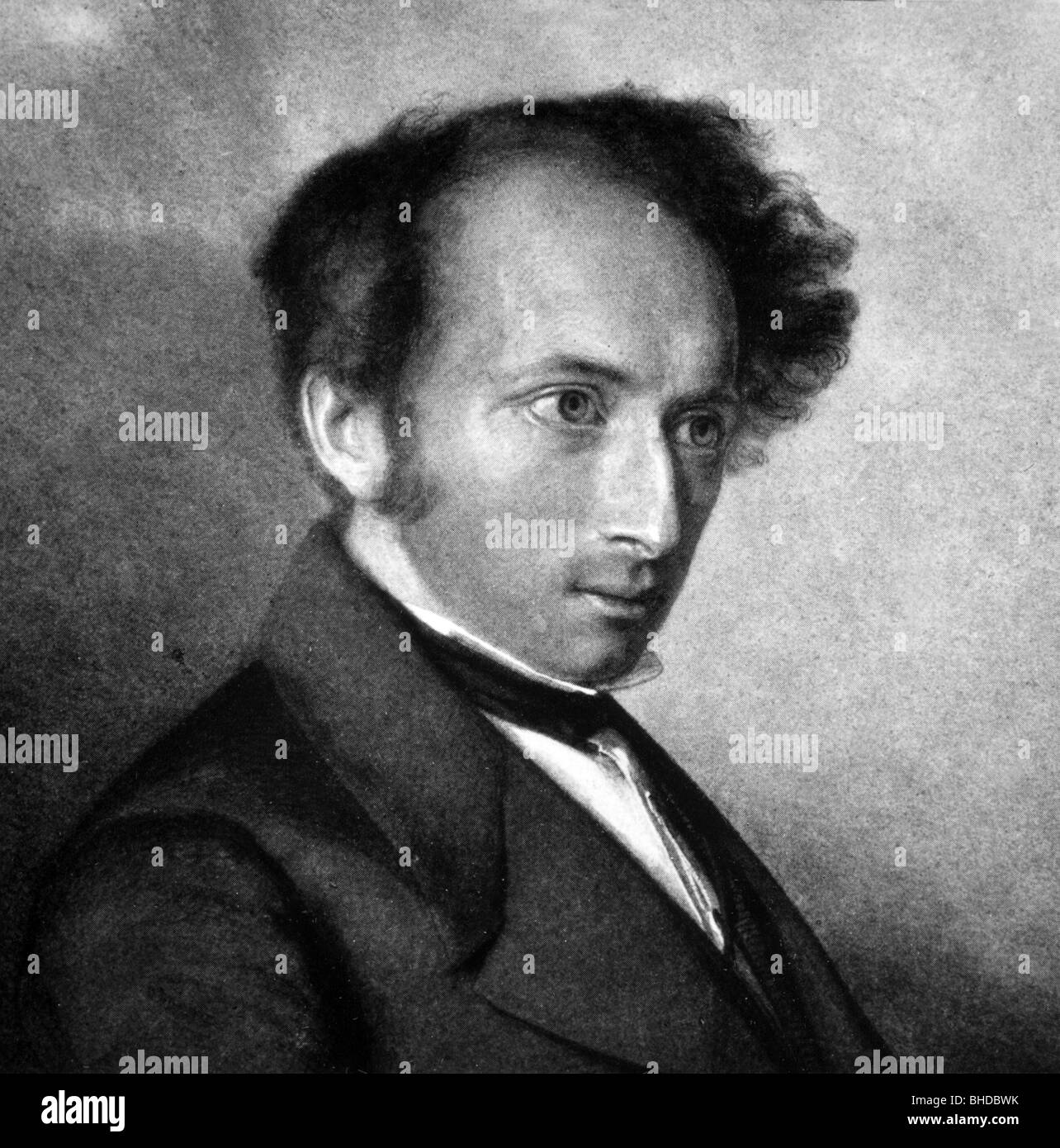 Jacoby, Johann, 1.5.1805 - 6.3.1877, Prussian politician and physician, portrait, drawing by Ferdinand Bender, Stock Photo