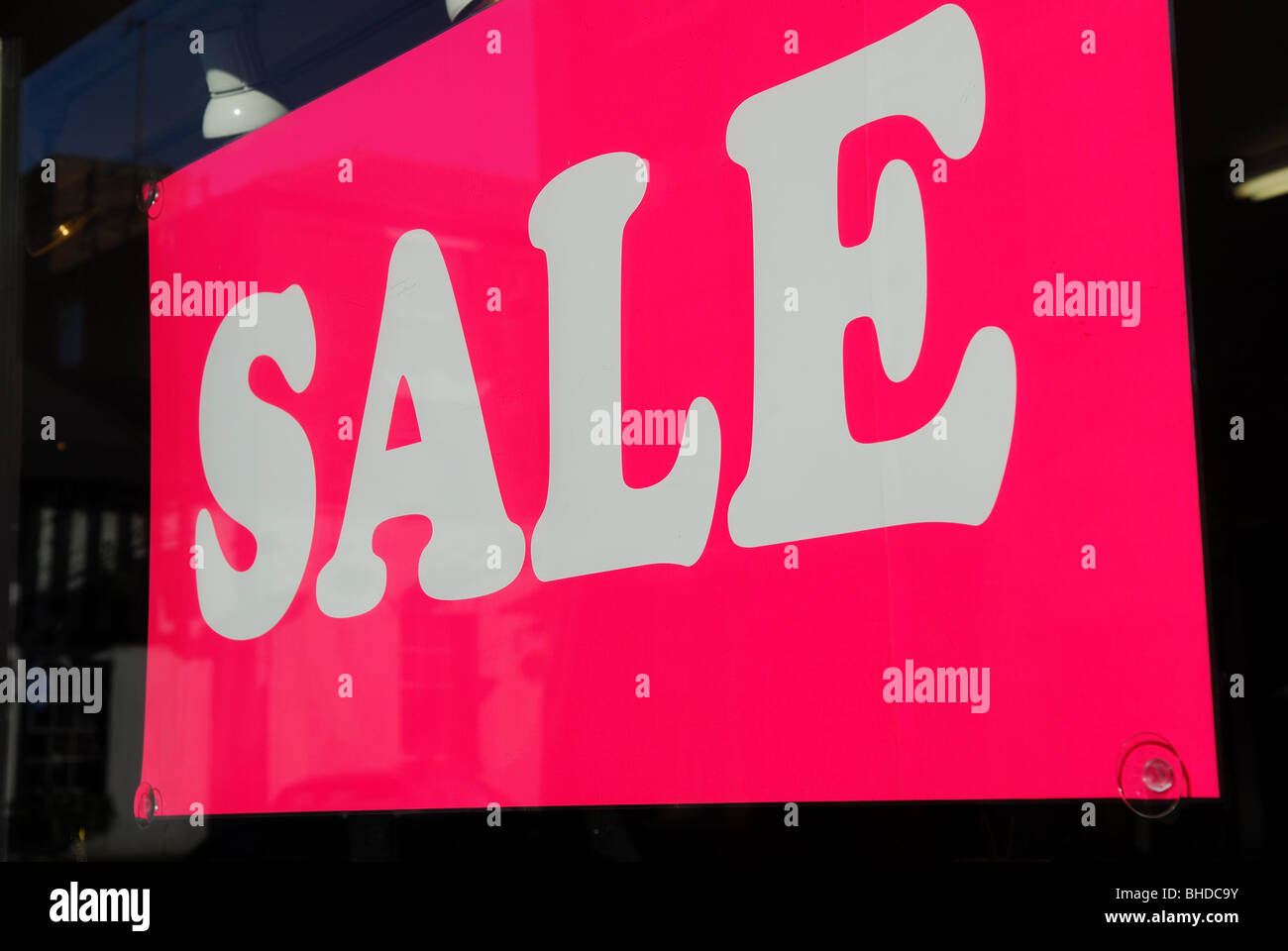 Sale Sign Shop Window Stock Photo Alamy