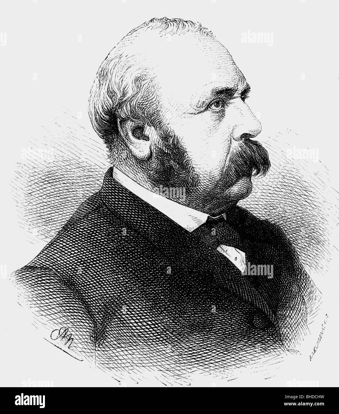 Ledru-Rollin, Alexandre Auguste, 2.2.1807 - 31.12.1874, French jurist, politician, portrait, wood engraving by Adolf Neumann, Stock Photo