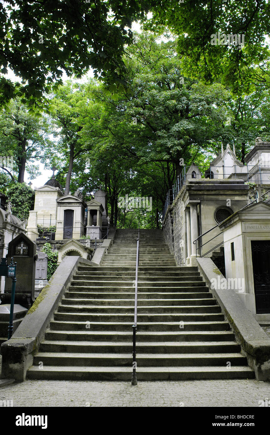 Steps within Montmartre Cemetery Stock Photo