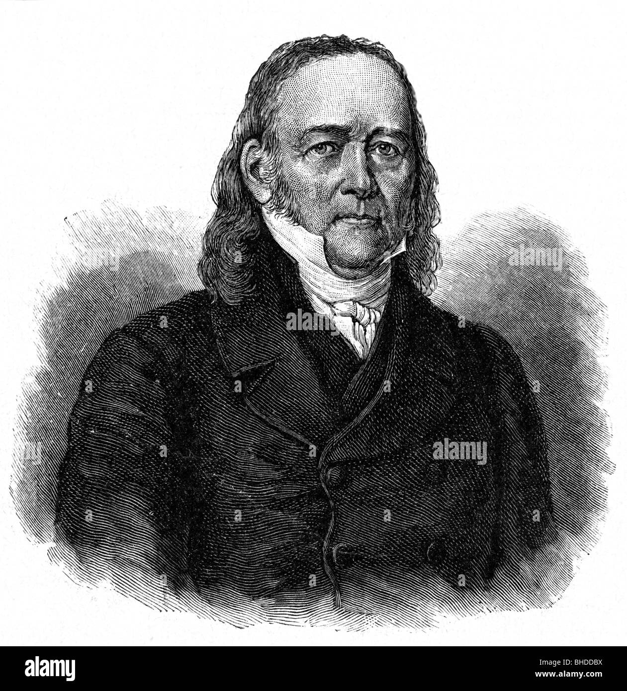 Geibel, Emanuel, 17.10.1815 - 6.4.1884, German poet, his father, portrait, wood engraving, from 'Gartenlaube', 46/1889, , Stock Photo