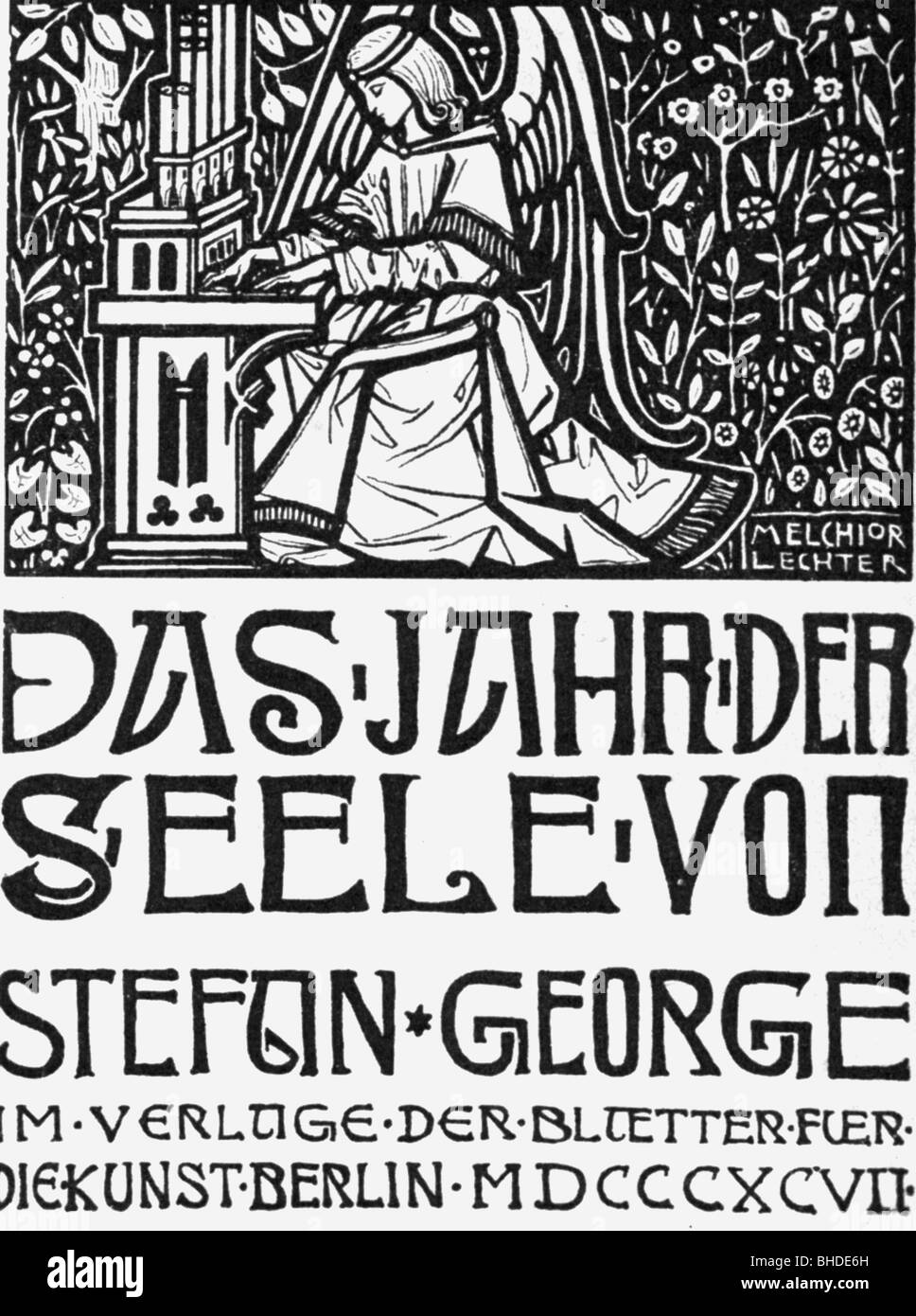 George, Stefan, 12.7.1868 - 4.12.1933, German author / writer, works, 'Das Jahr der Seele' (The Year of the Soul), 1897, book decoration by Melchior Lechter, Stock Photo