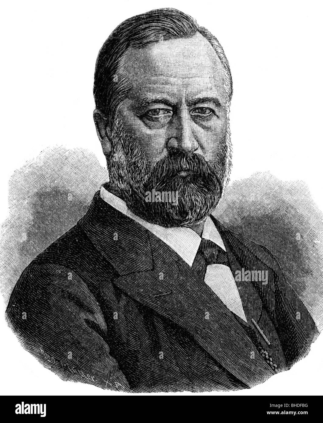 Knaus, Ludwig, 5.10.1829 - 7.12.1910, German artist (painter), wood engraving, 19th century, Stock Photo