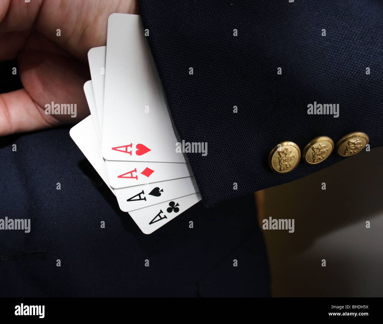 Magician with card trick Stock Photo Alamy