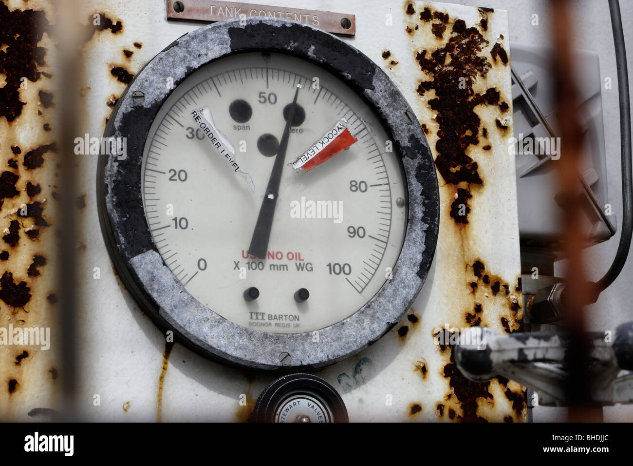 Tank level measurement indicator Stock Photo Alamy