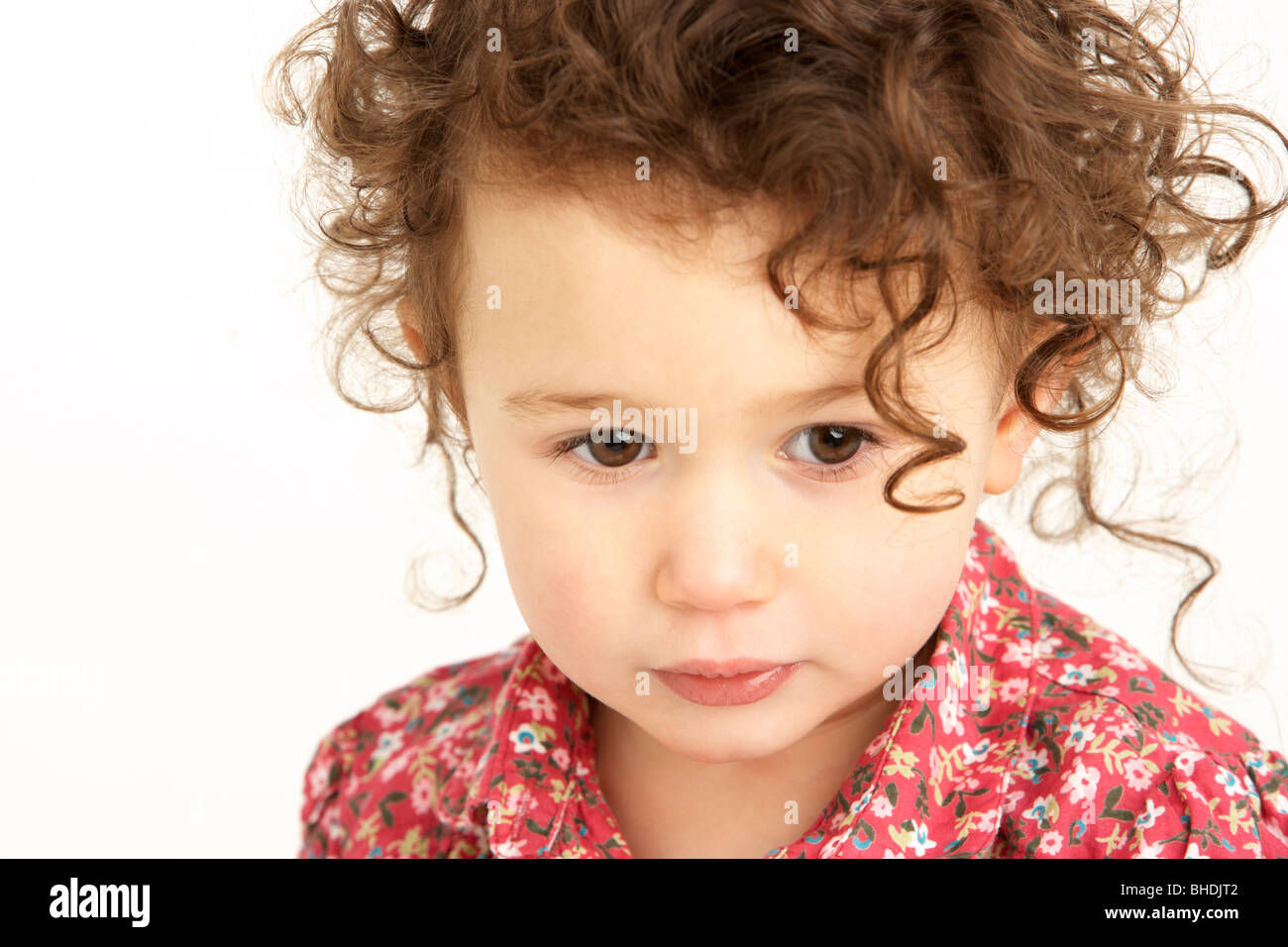 Close Up Studio Portrait Of Smiling Young Girl Stock Photo - Alamy