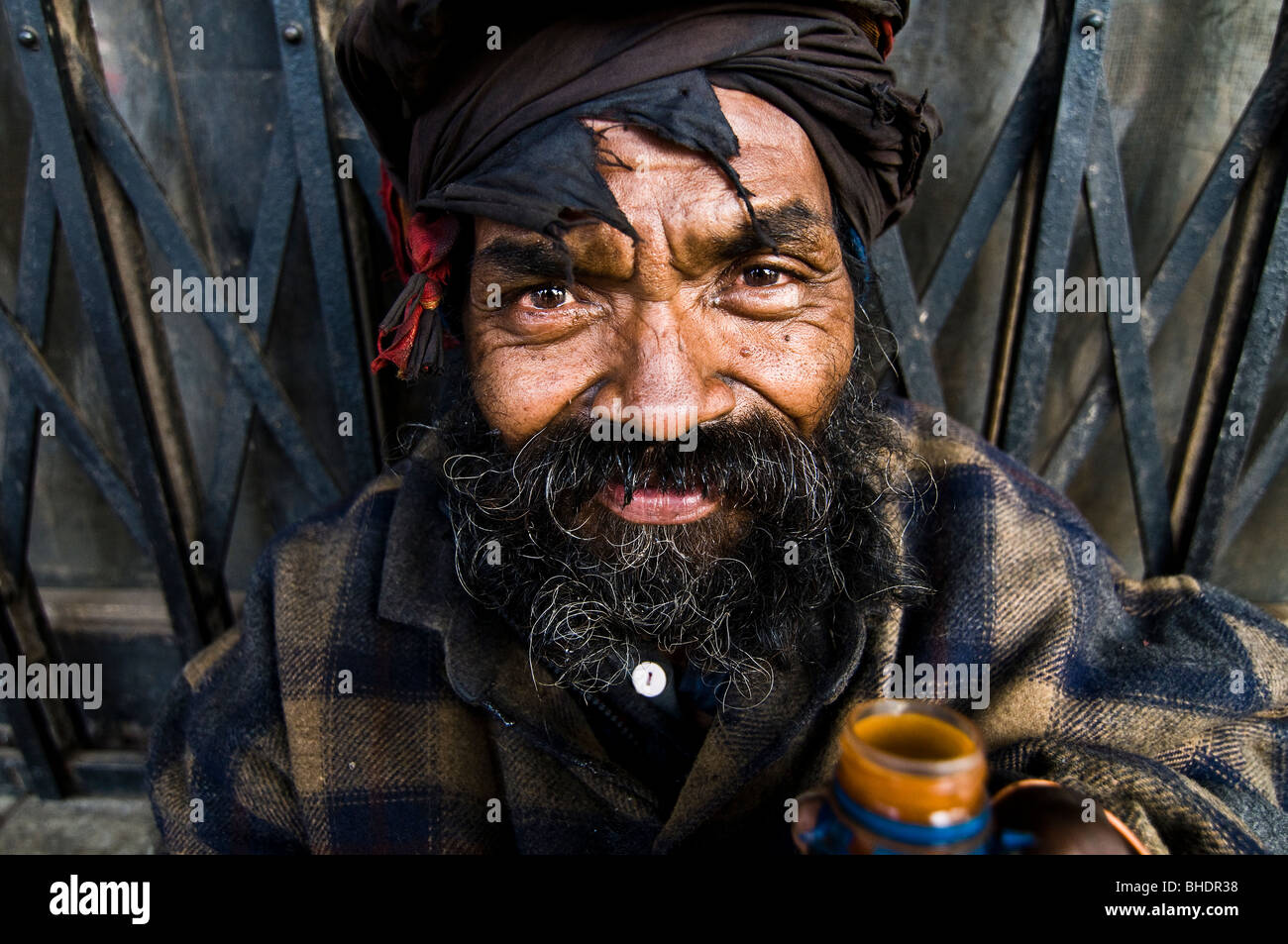 A smiling beggar / pirate . Stock Photo