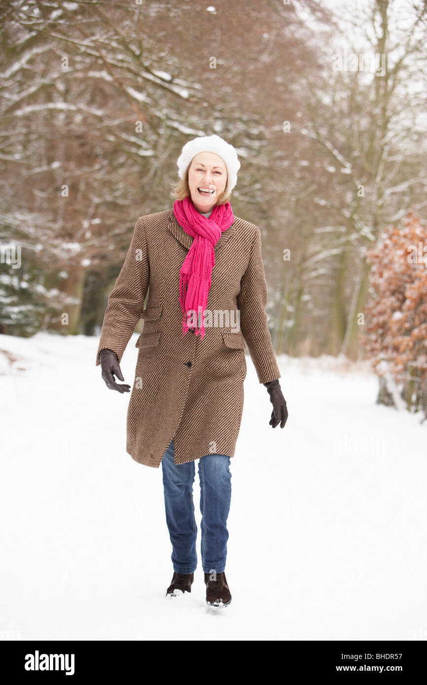 Woman wrapped up walking hi-res stock photography and images - Alamy