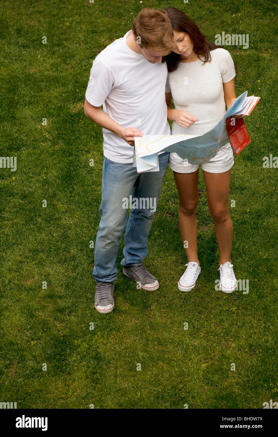 couple with map Stock Photo