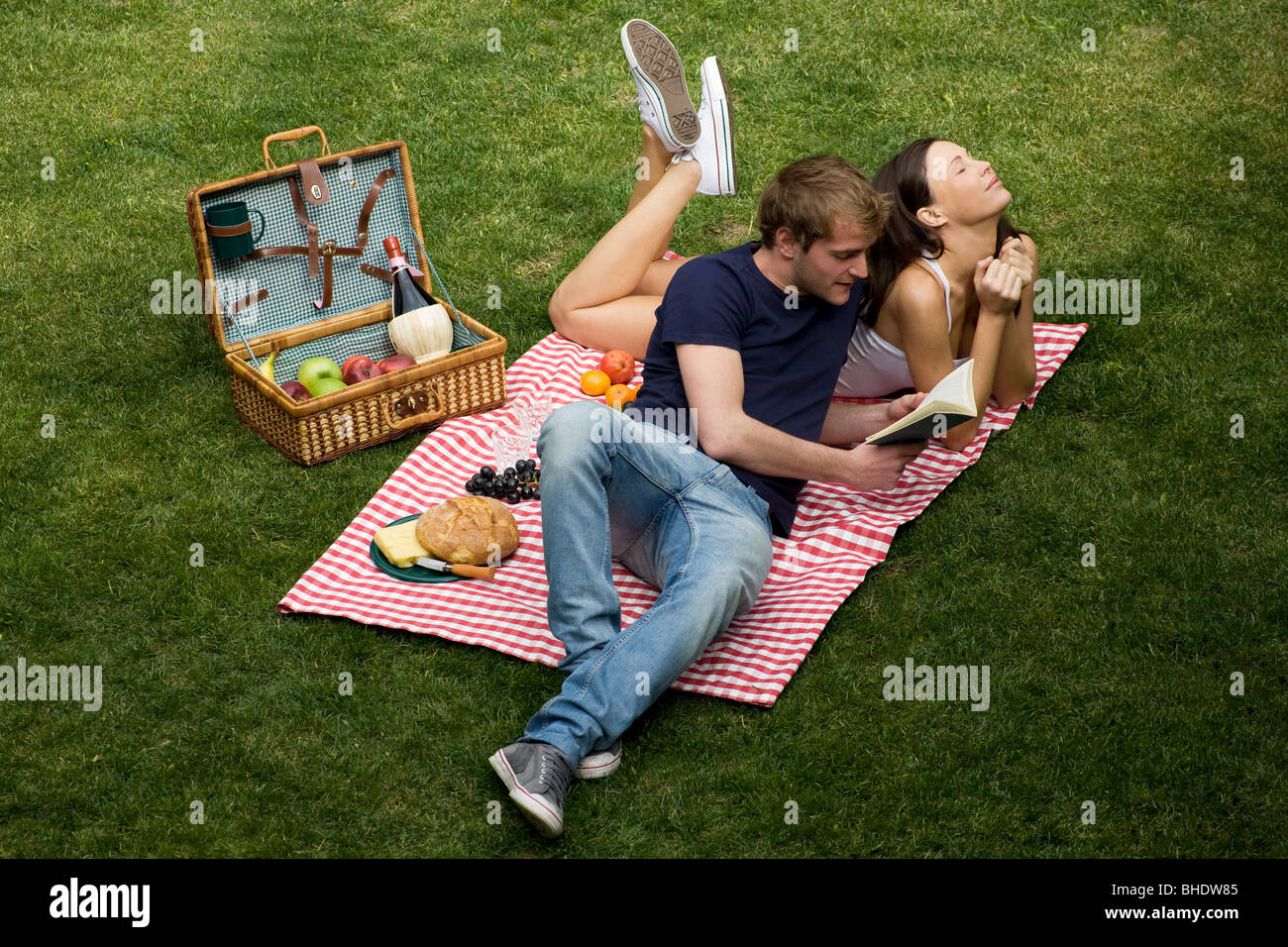 couple, picnic Stock Photo