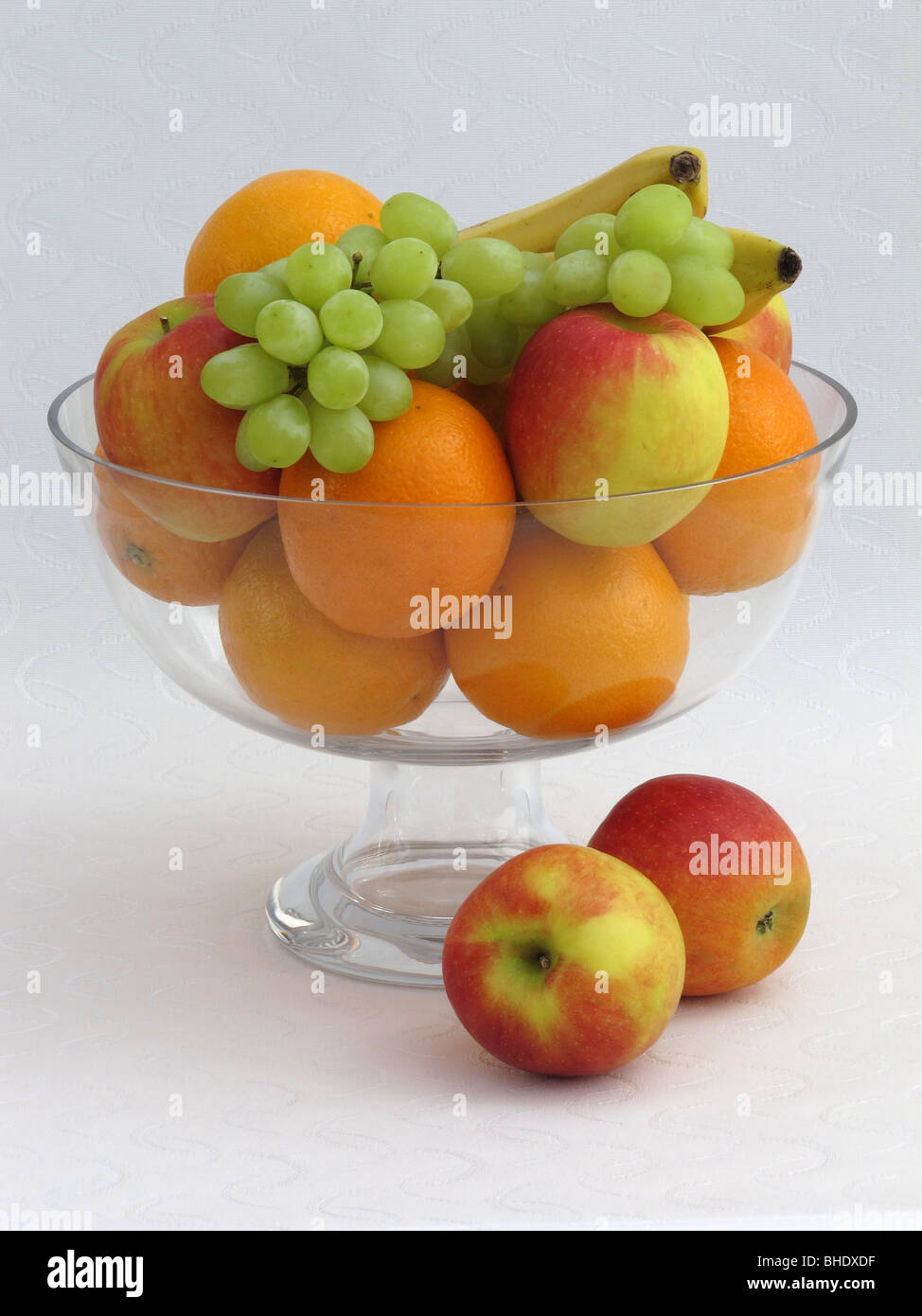 Mixed Fruit in a Glass Bowl Stock Photo Alamy
