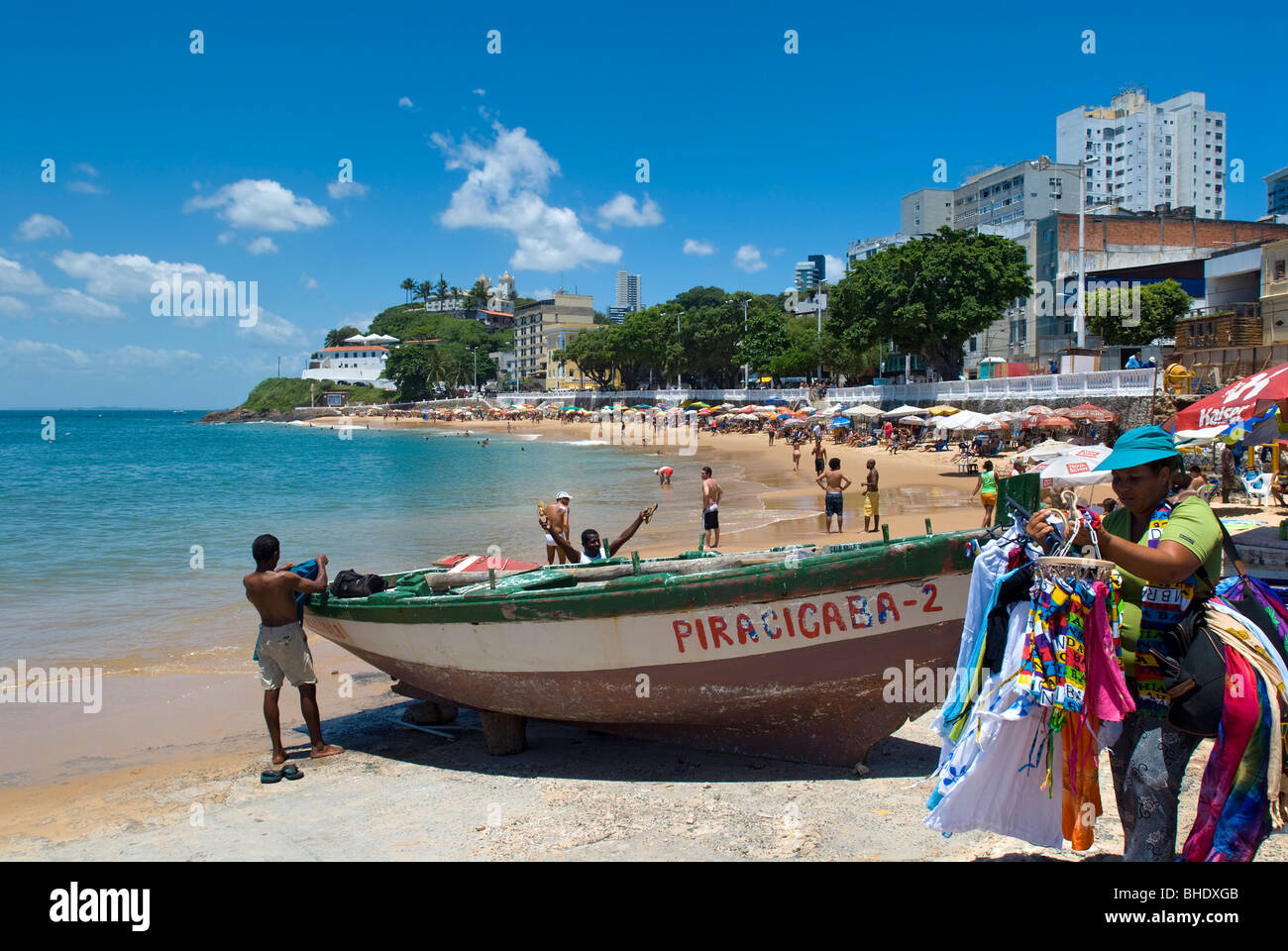 Praia do Porto da Barra, Salvador, Bahia, Brazil Stock Photo