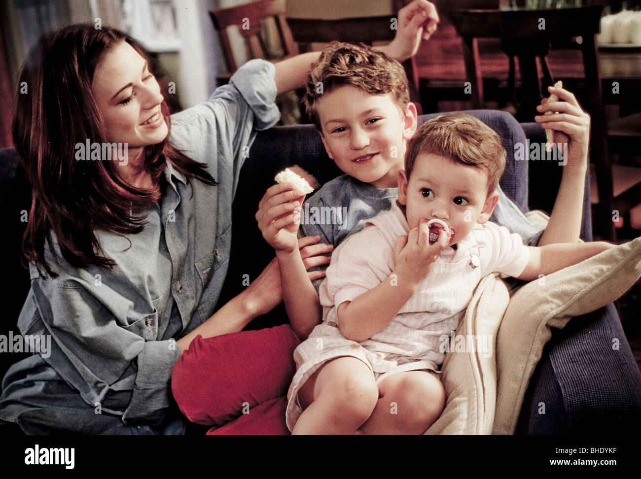 Baby Sitter With Children Stock Photo Alamy