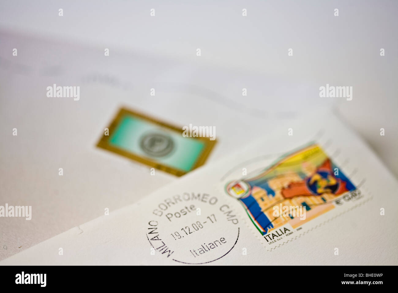 stamps on letters Stock Photo Alamy