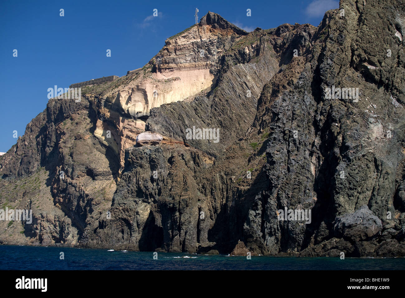Italy, Sicily, Pantelleria Island, volcanic rock, coast, sea Stock Photo