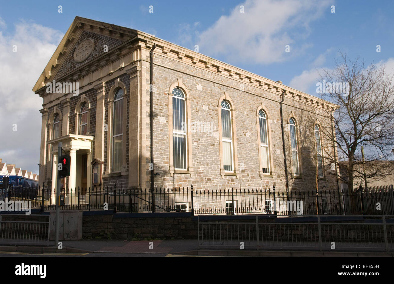 Greenfield Baptist Chapel dated 1858 Llanelli Carmarthenshire West Wales UK Stock Photo