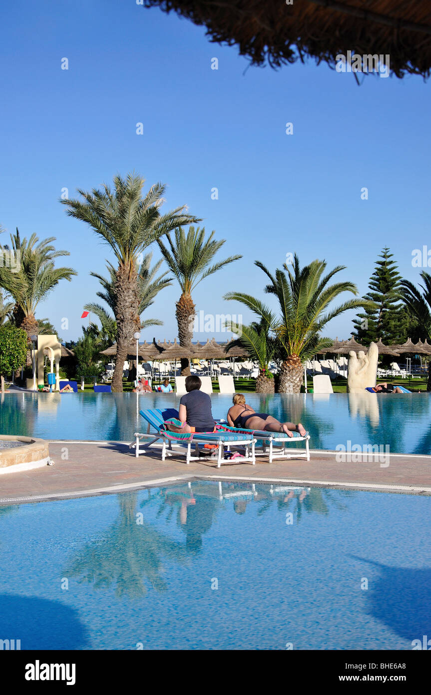 Swimming pool, Riu ClubHotel Bellevue Park, Port El Kantaoui, Sousse Governorate, Tunisia Stock Photo