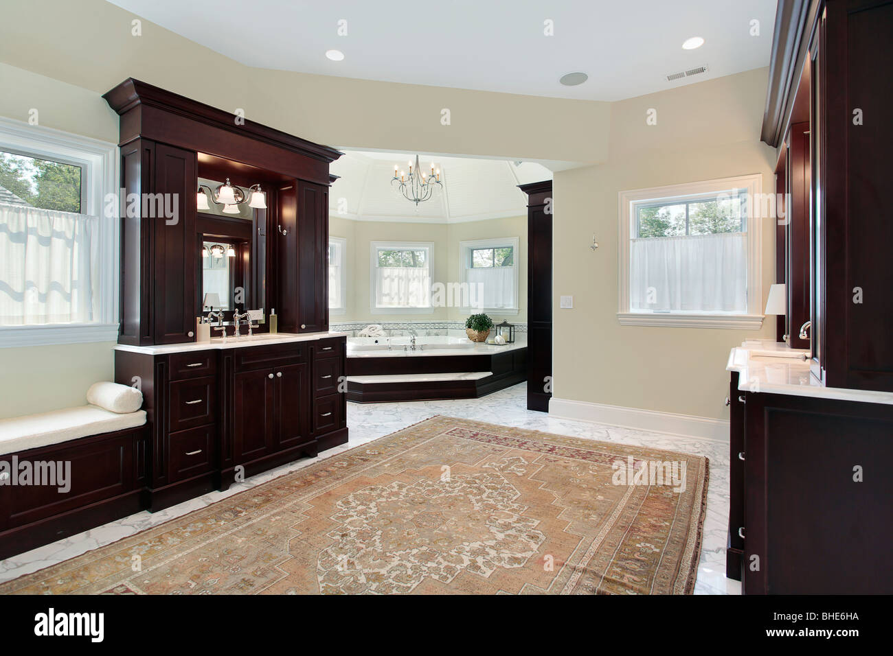 Image showcasing Master bath in luxury home with separate tub room Stock Photo - Alamy