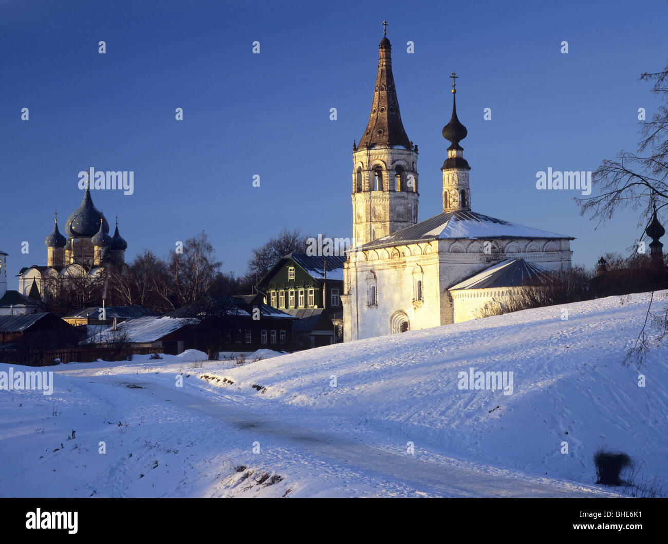 Suzdal town View in winter, near Vladimir, Russia Stock Photo