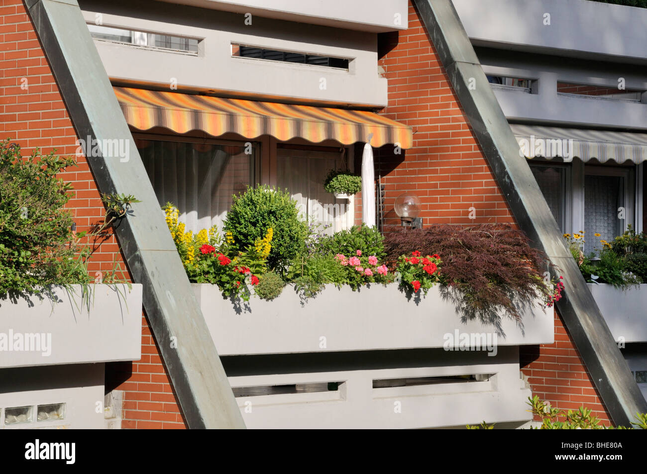 Balconies of a residential building Stock Photo