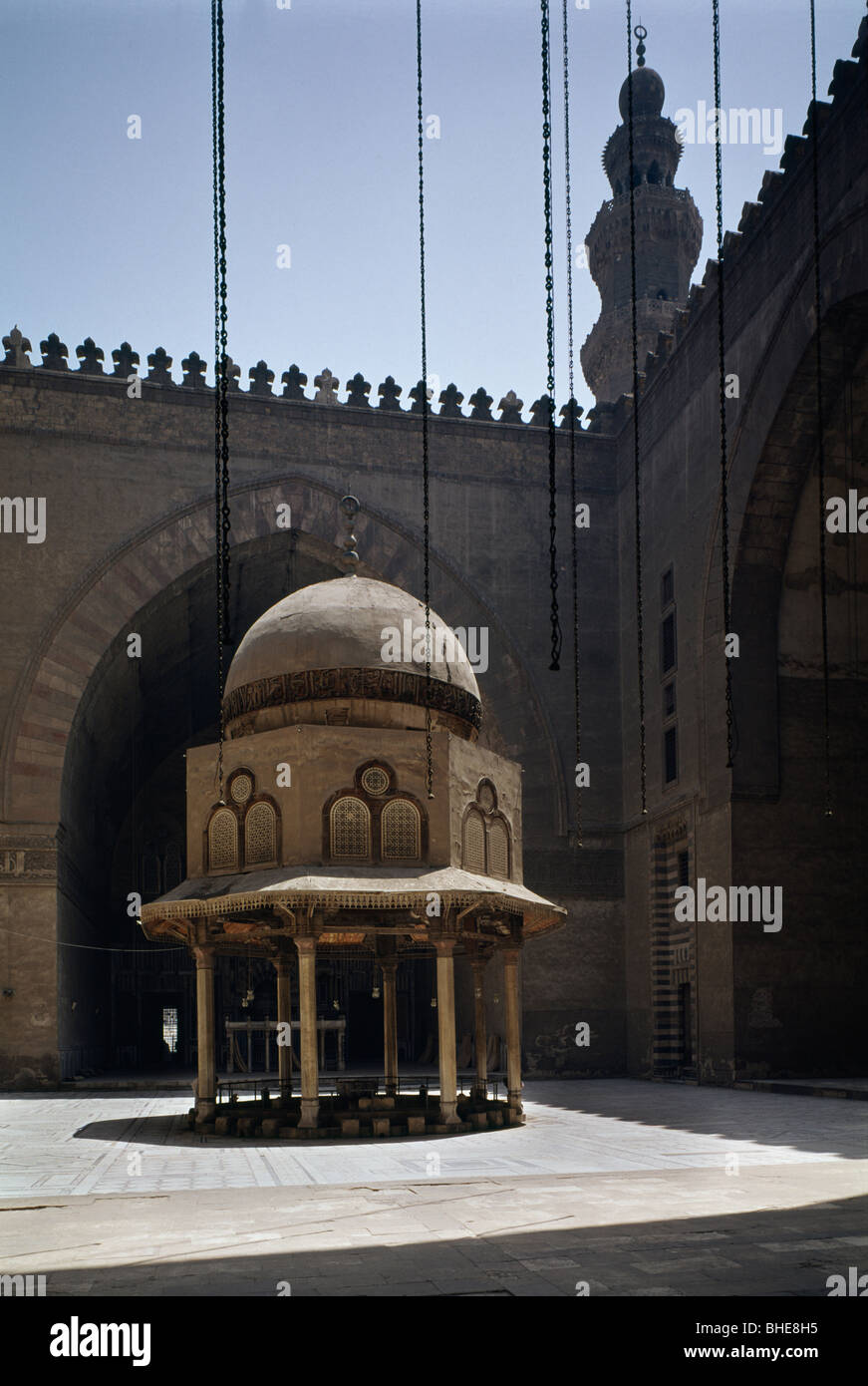 The Mosque and Madrasa of Sultan Hassan, 1356-63, the courtyard Mamluk period Cairo Egypt Stock Photo