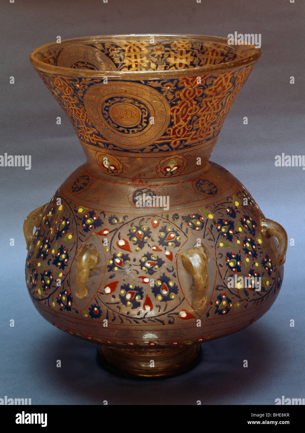 Mosque lamp from Mosque and Madrasa of Sultan Hassan, 1356-63, Mamluk period, Cairo, Egypt Stock Photo