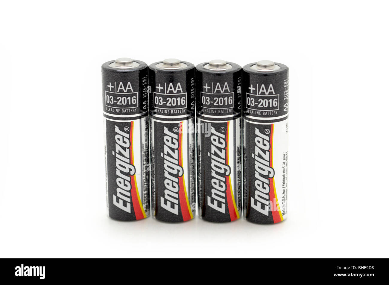 Alkaline AA Batteries Stock Photo