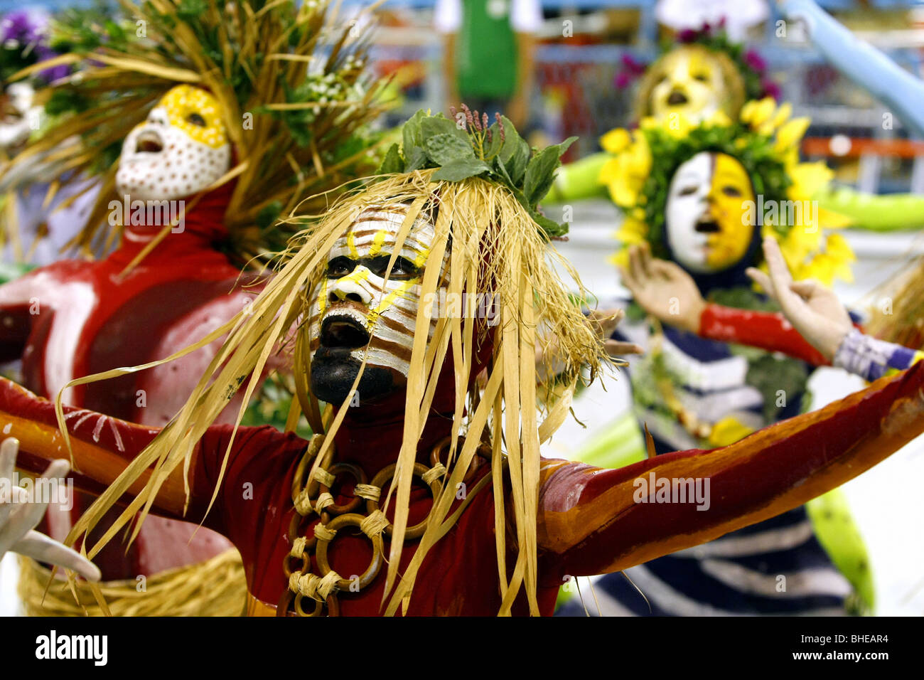 Samba School show in Sambodromo at the start of the Carnival 2010, Rio de Janeiro, Brazil Stock Photo