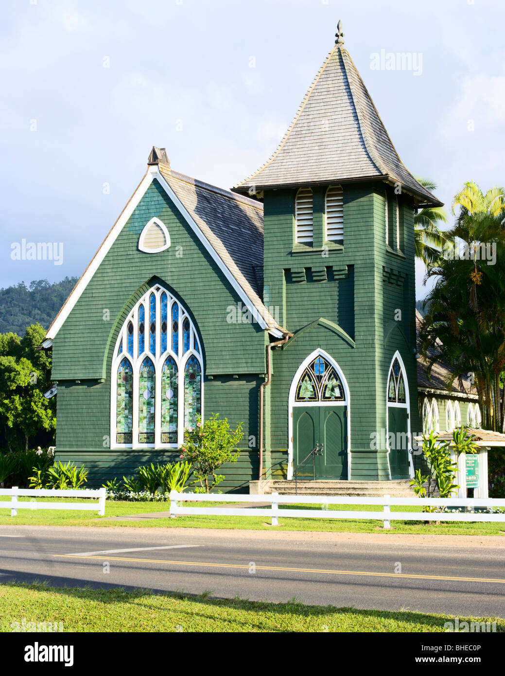 Waioli Huiia Church Hanalei Kauai HI Stock Photo Alamy