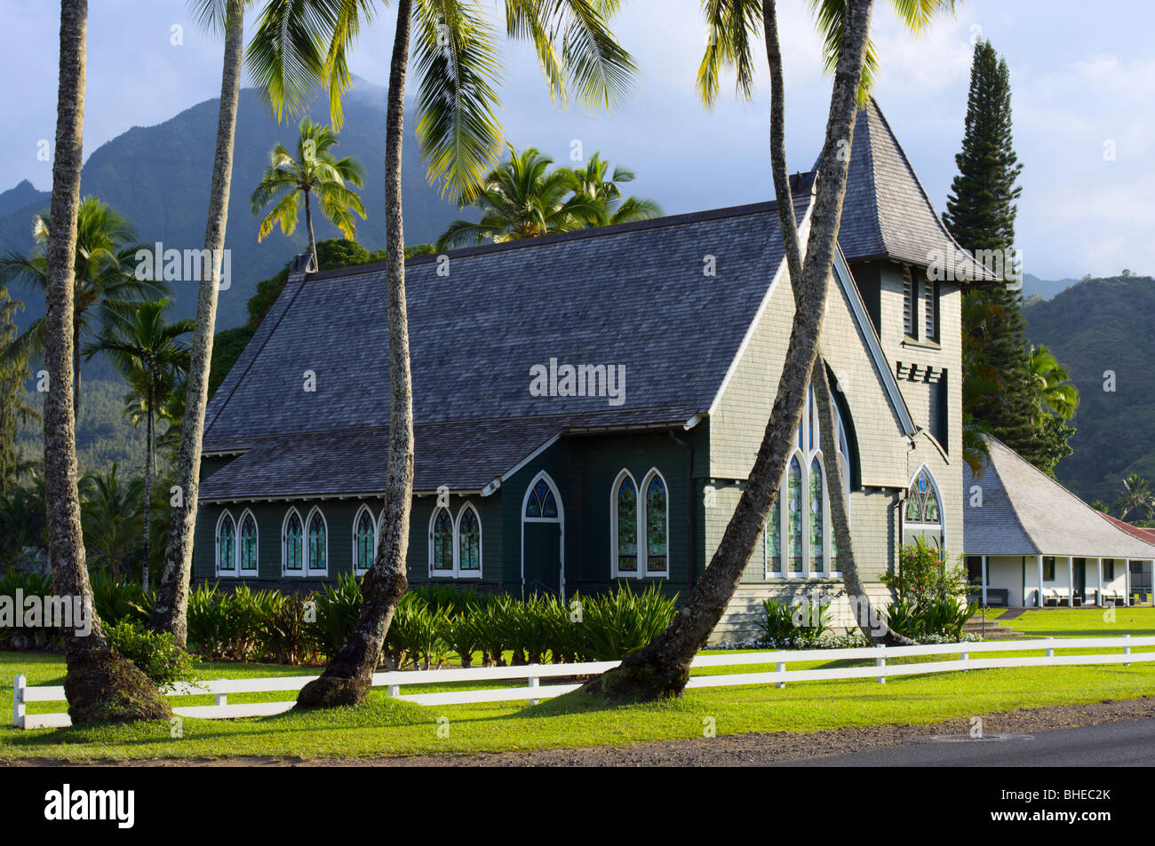 Waioli Huiia Church Hanalei Kauai HI Stock Photo Alamy