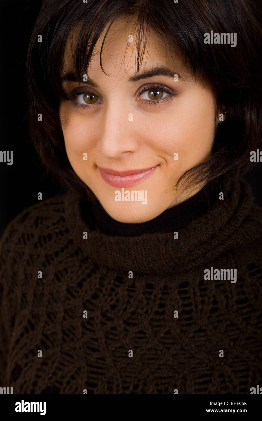 an young beautiful woman close up portrait Stock Photo - Alamy