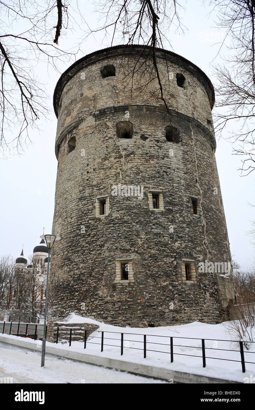 Kiek in de Kok cannon tower form part of the medieval defences in the Toompea district of the old town of Tallinn, Estonia. Stock Photo