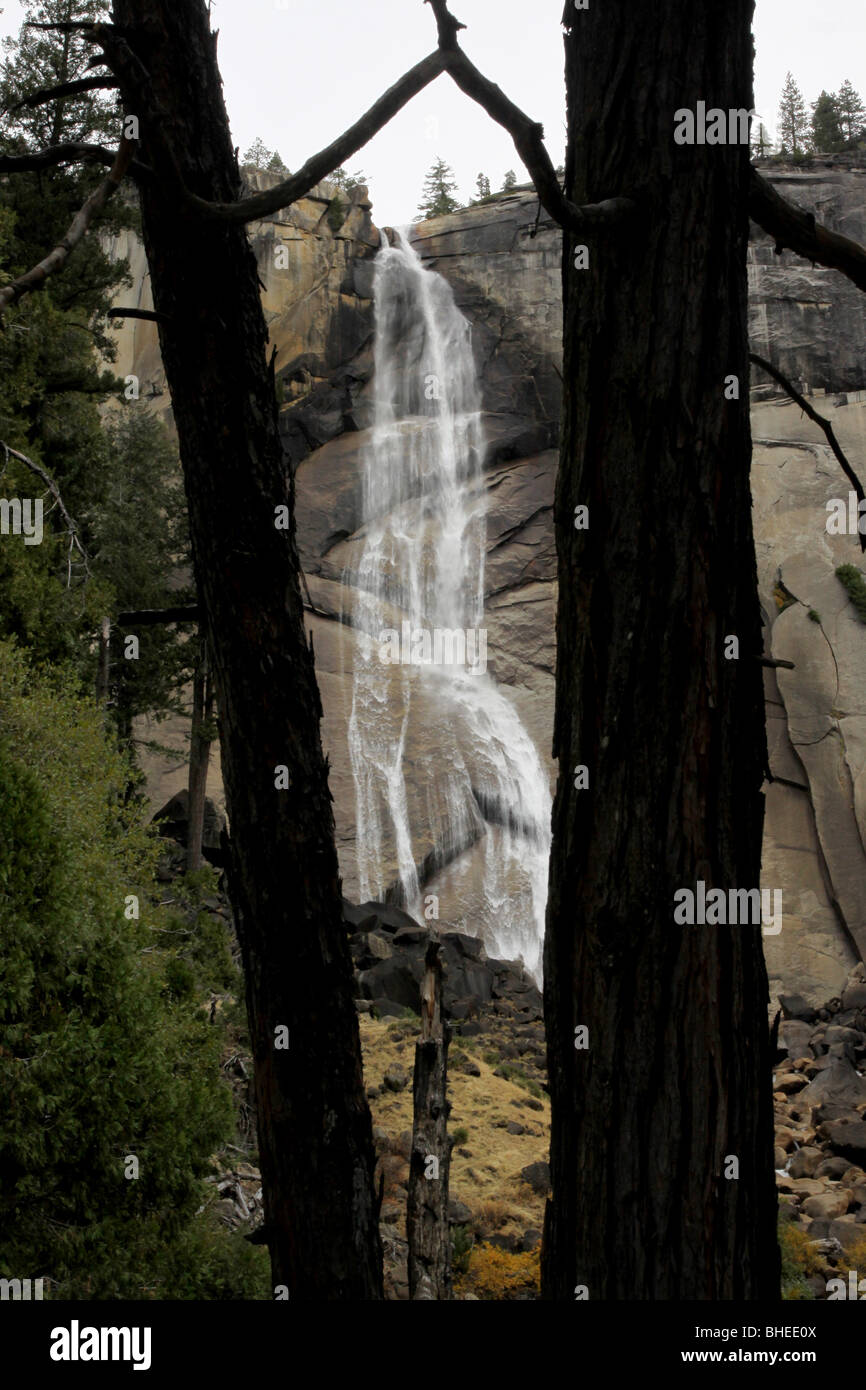 Nevada Falls trail Yosemite National Park waterfall Stock Photo