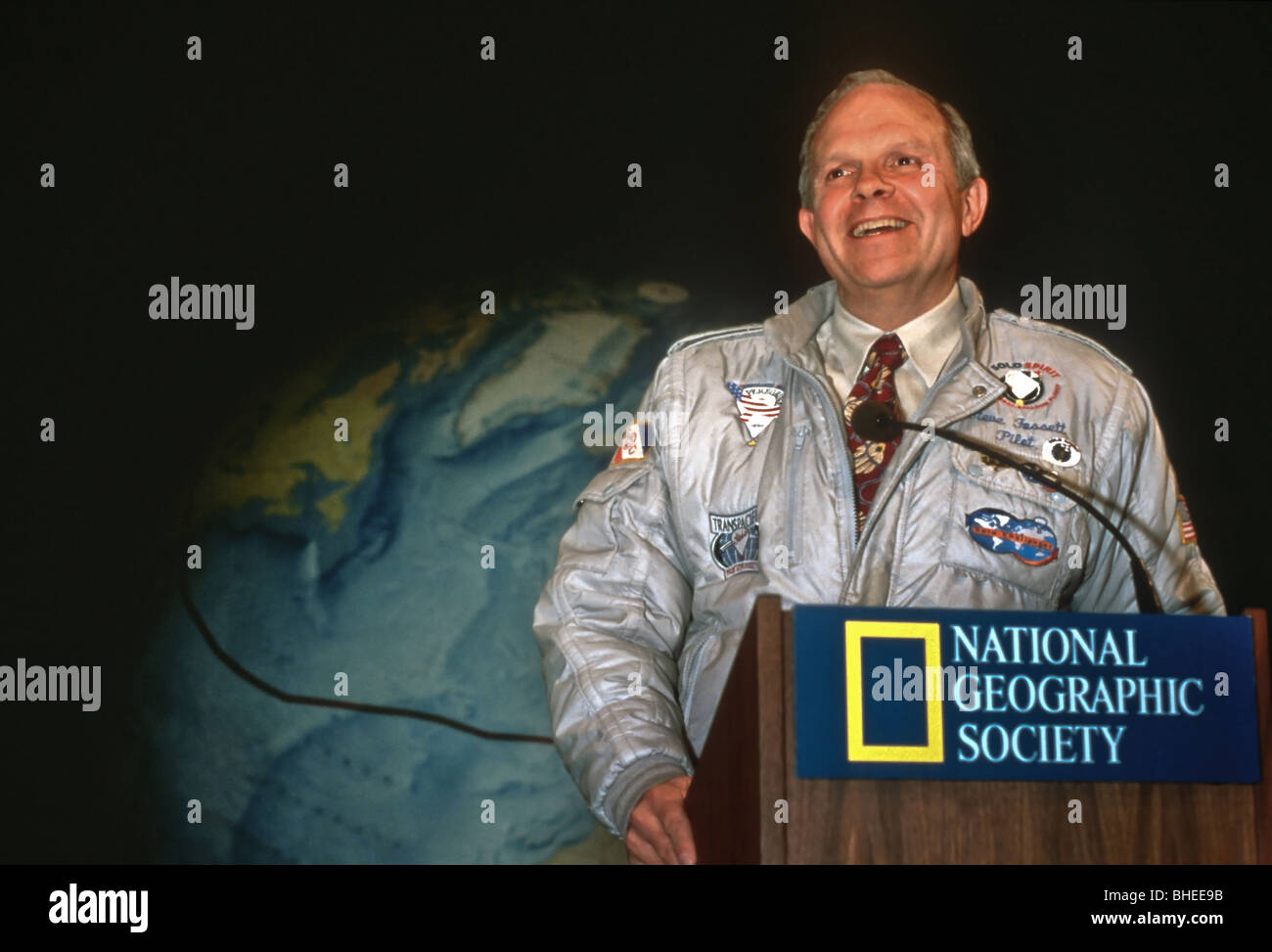 Adventurer Steve Fossett at the National Geographic Society headquarters January 27, 1997 in Washington, DC. Stock Photo