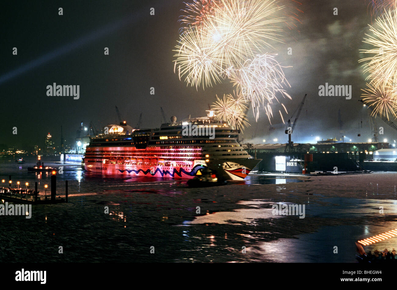 Feb 9, 2010 Traditional ship's christening ceremony of cruise ship