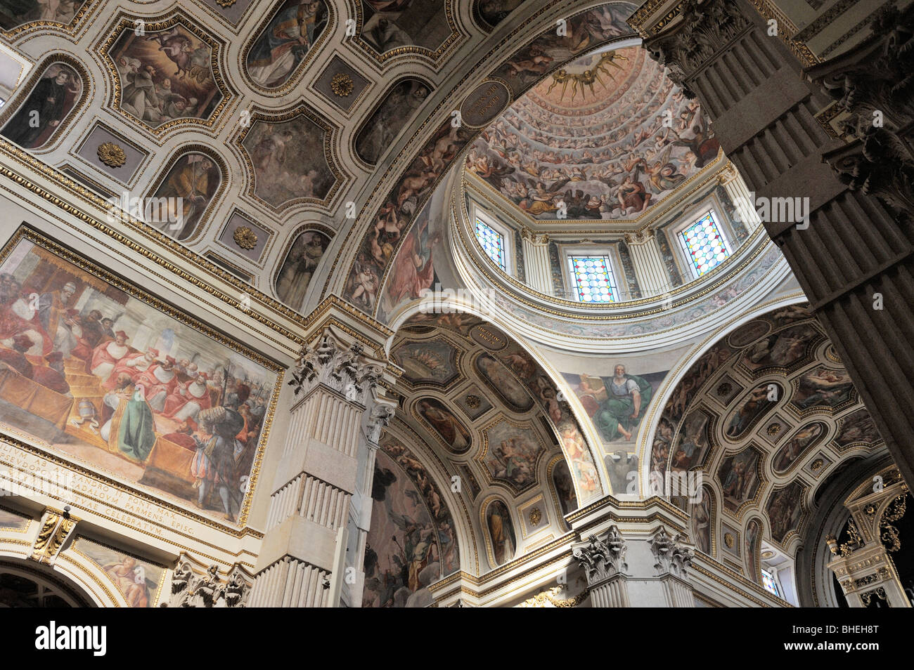 The Duomo di Mantova. Late Renaissance cathedral interior by Giulio Romano. Mediaeval Italian city of Mantua, Lombardy Italy. Stock Photo