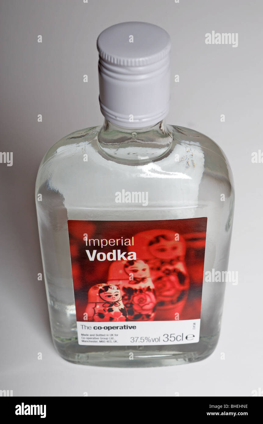 Bottle of co-operative imperial vodka Stock Photo