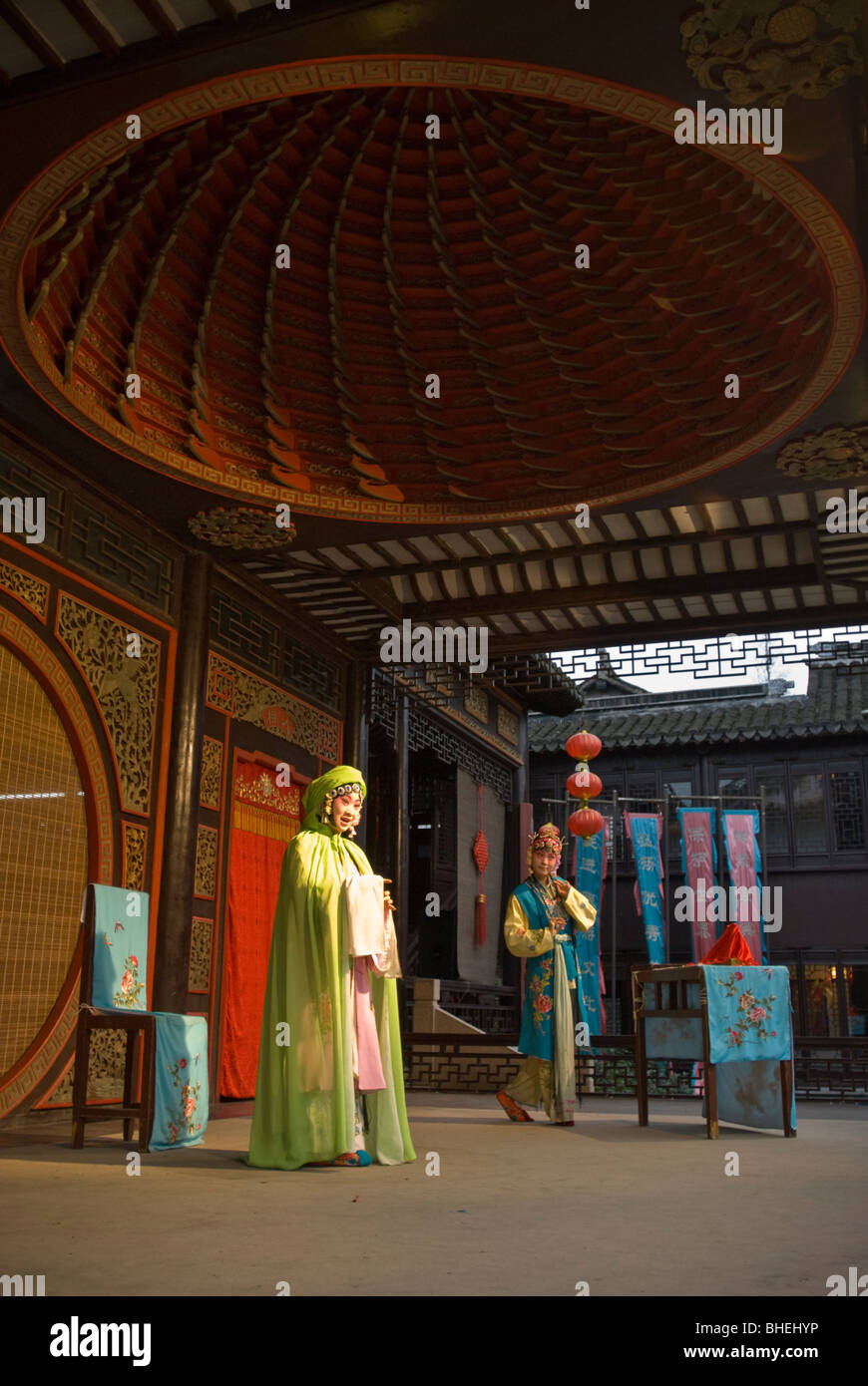 A chinese opera performance at The Venice of China, Zhouzhuang, Jiangsu province, China, Asia Stock Photo