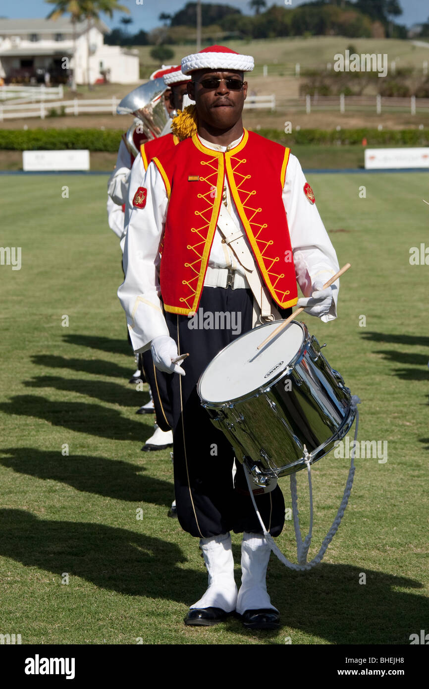The Barbados Defense Force military band entertains the crowd before a ...