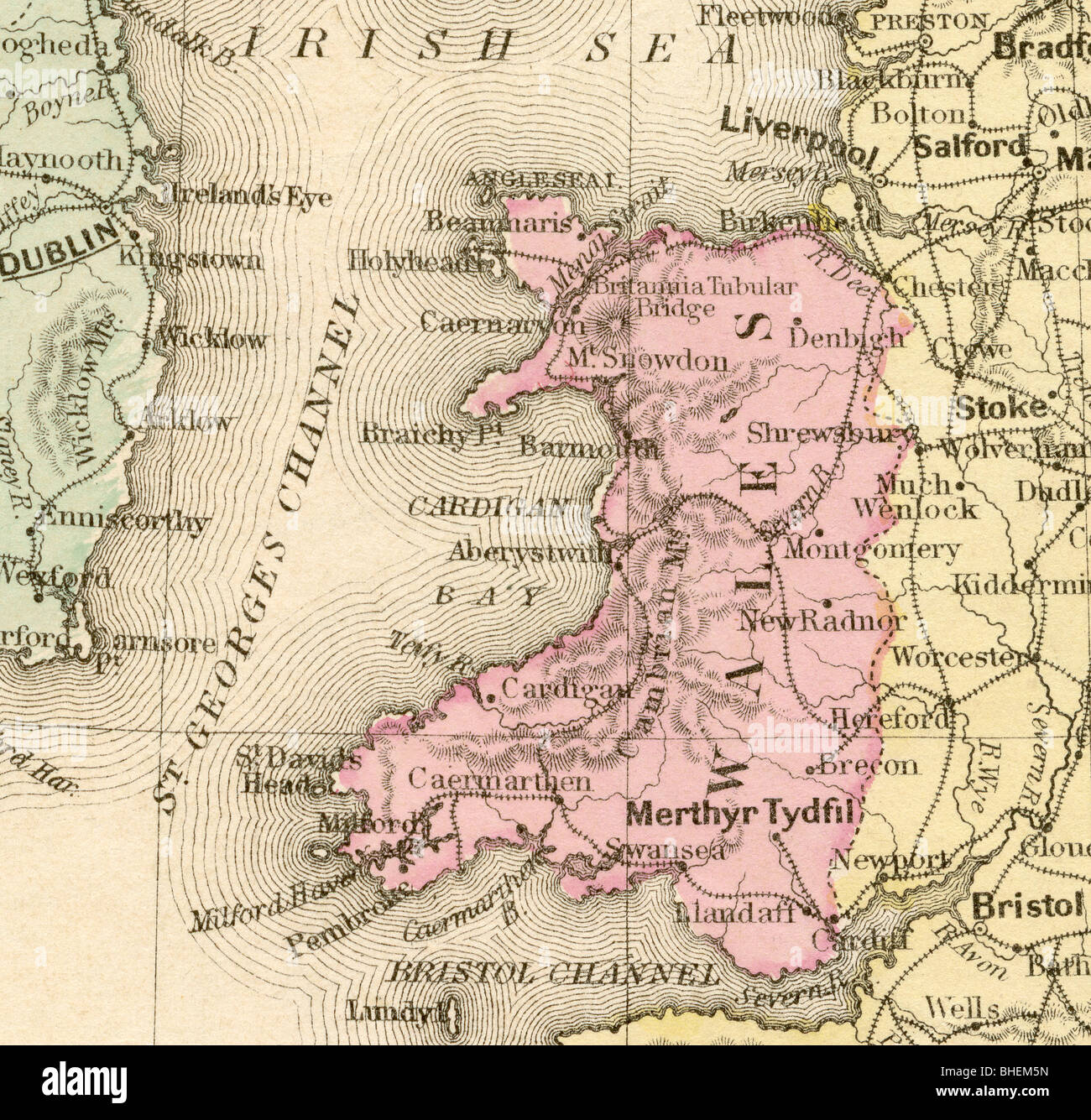 Old maps of wales hi-res stock photography and images - Alamy