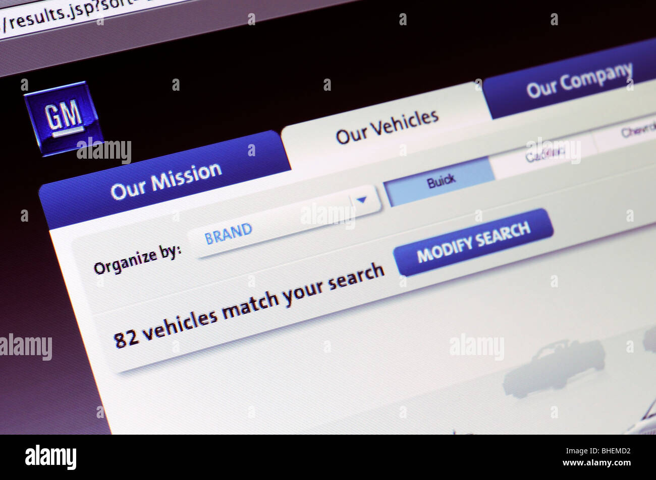 General Motors website Stock Photo Alamy