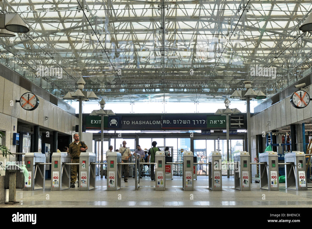 Israel, Tel Aviv, HaShalom train station the ceiling beams Stock Photo -  Alamy