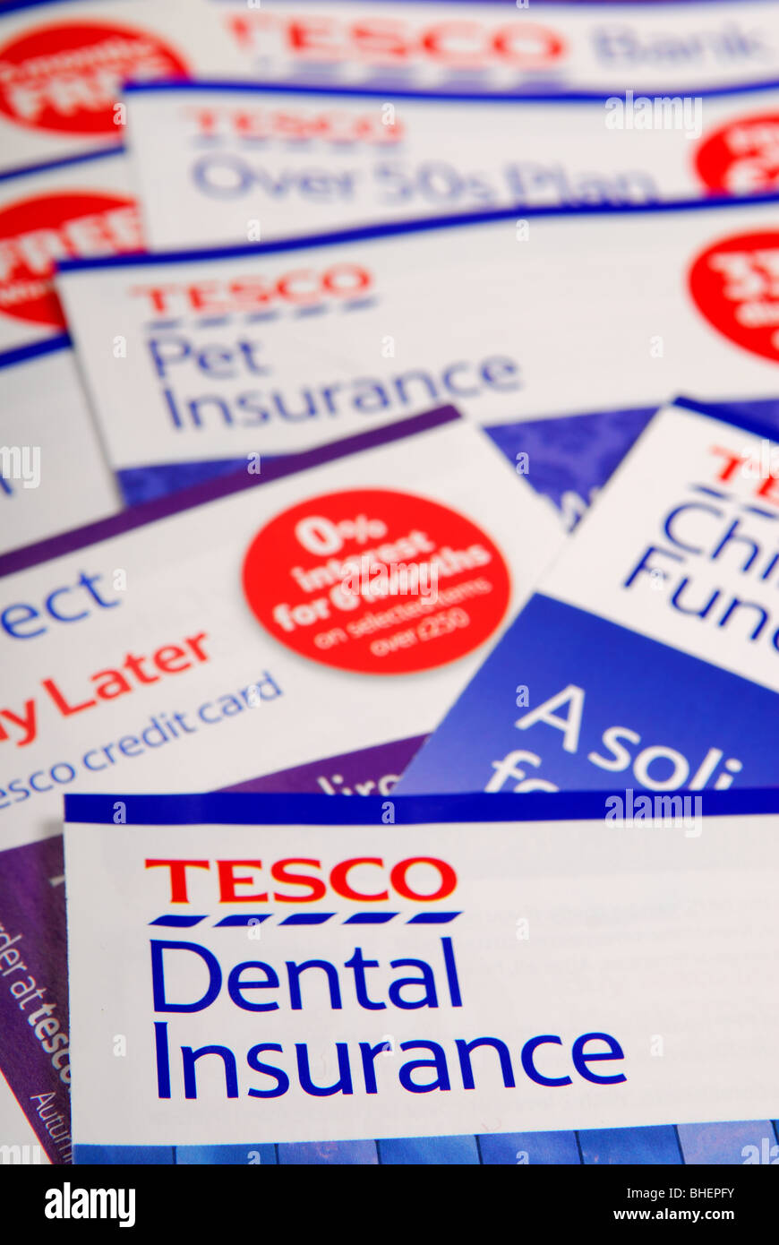 Tesco Dental Insurance Leaflet Stock Photo Alamy