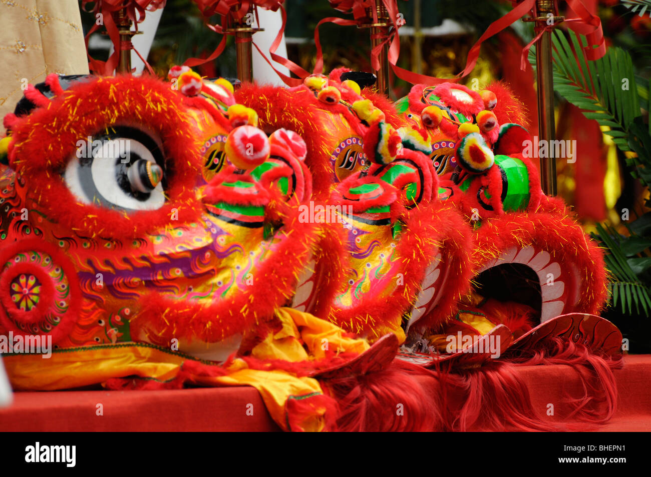 Chinese Dragon heads Stock Photo