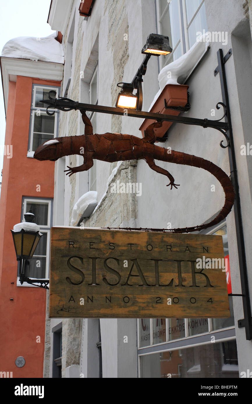 Sisalik restaurant in the old town Tallinn, Estonia. Stock Photo