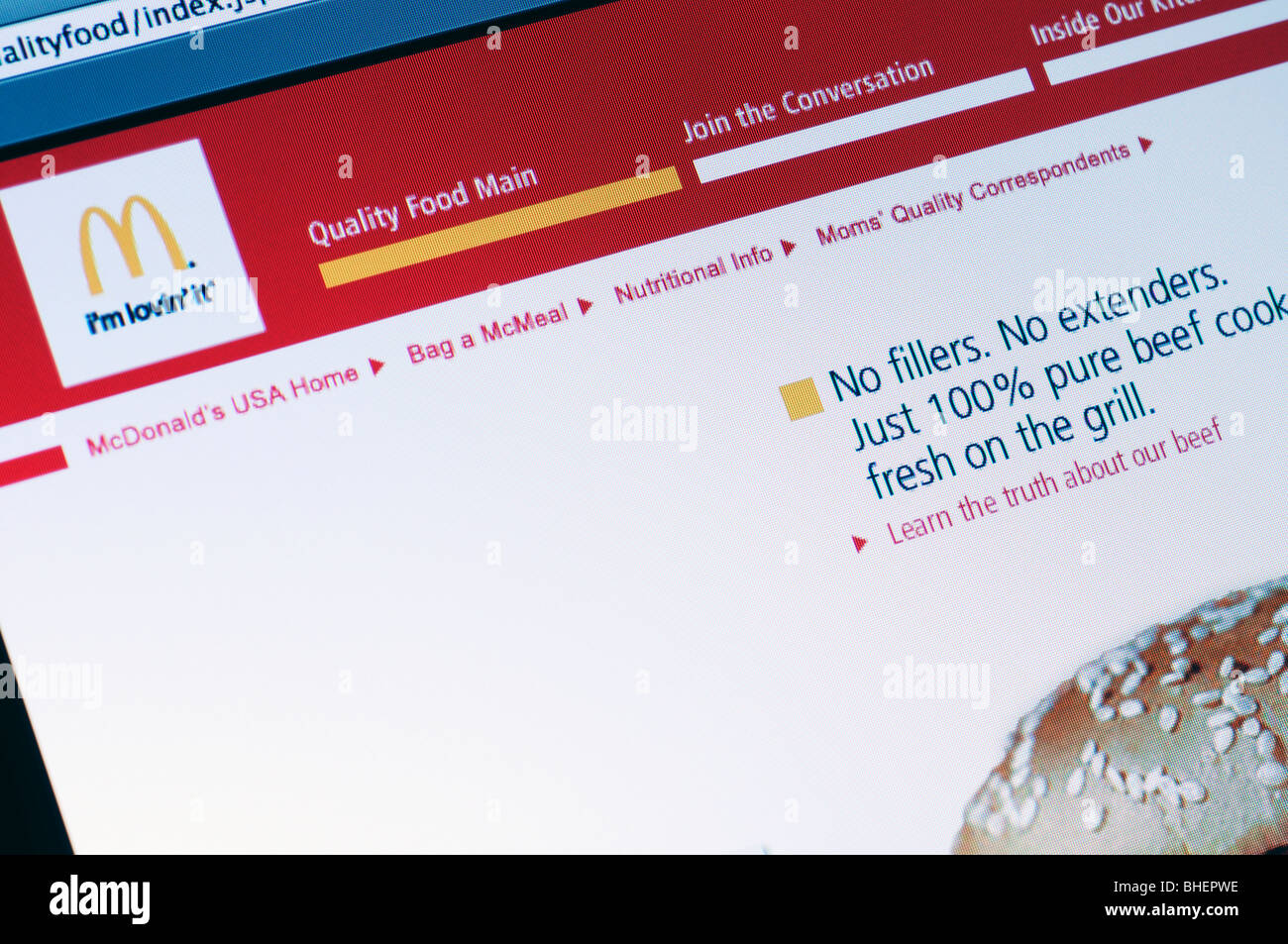 Macdonald's website Stock Photo