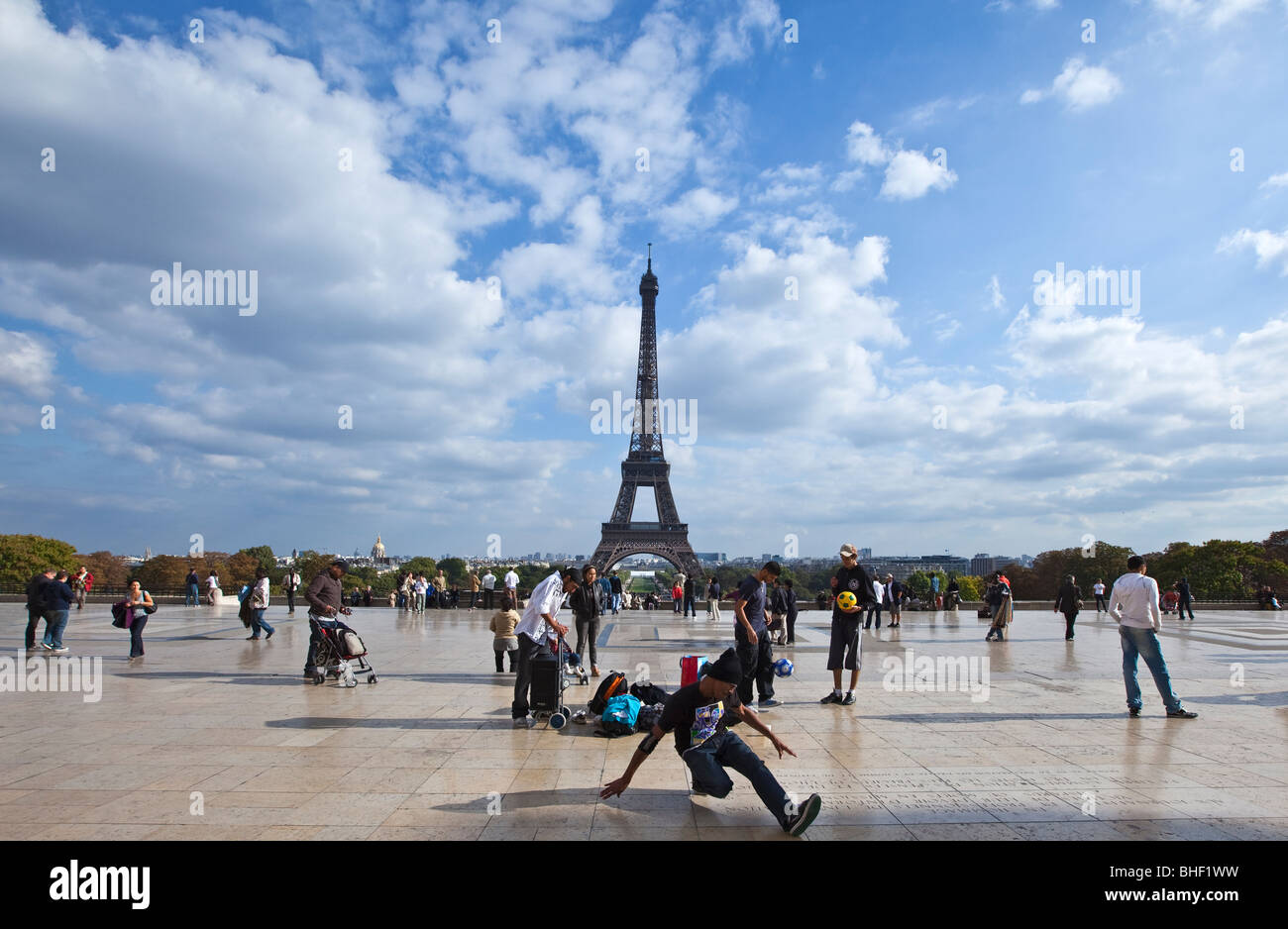 France,Paris,the Trocadero and, in the background the Tour Eiffel Stock ...