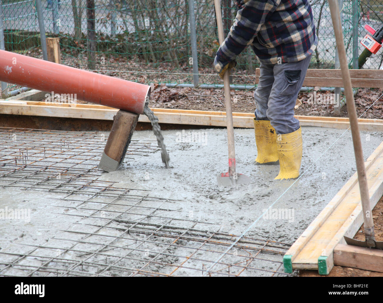 Preparation of concrete foundation Stock Photo Alamy