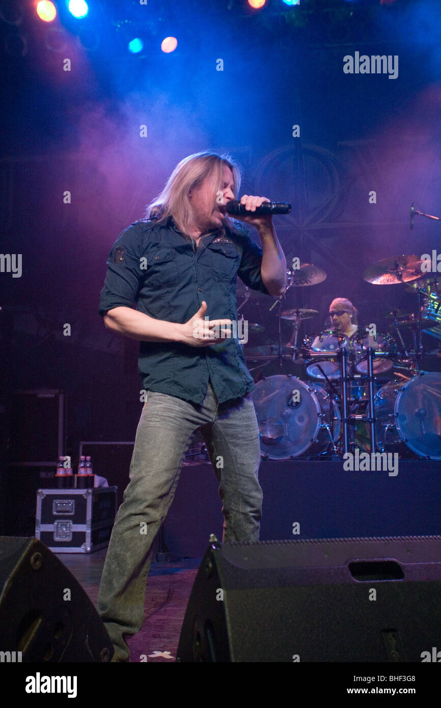 BUDAPEST - JANUARY 26: Power Metal Band from Finland called Stratovarius performs on stage at PeCsa Stock Photo