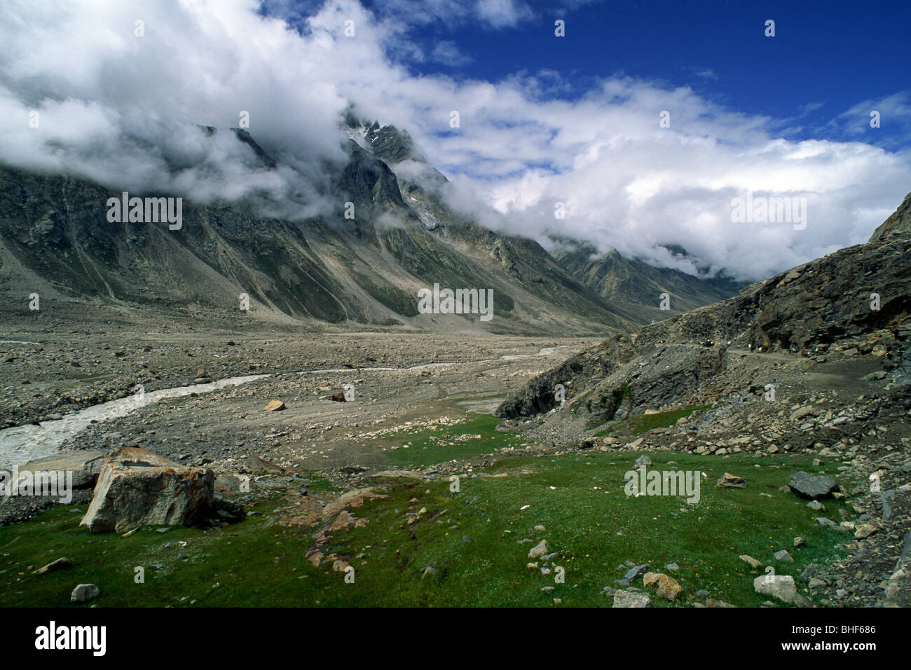 India, Himachal Pradesh, Lahaul Valley, Spiti river Stock Photo